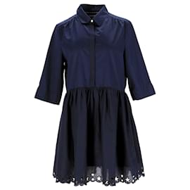 Tommy Hilfiger-Tommy Hilfiger Womens Fitted Dress in Navy Blue Cotton-Navy blue