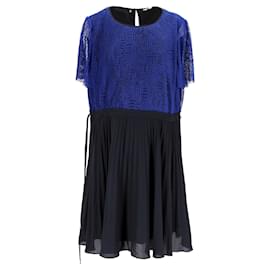 Tommy Hilfiger-Womens Pleated Lace Dress-Blue