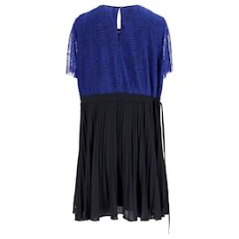 Tommy Hilfiger-Womens Pleated Lace Dress-Blue