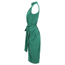 Tommy Hilfiger-Tommy Hilfiger Vestido Zendaya con cuello halter para mujer en acetato verde-Verde