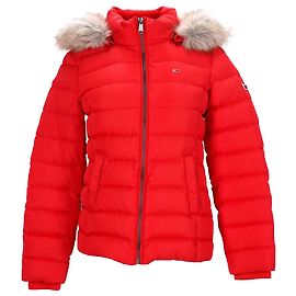 Tommy Hilfiger Chaqueta de plumón con capucha Essential para mujer en poliéster rojo Roja