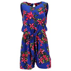 Tommy Hilfiger Womens Tropical Print Tie Front Playsuit in Blue Polyester Blue