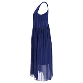 Tommy Hilfiger-Tommy Hilfiger Damen-Chiffonkleid mit strukturierten Streifen aus blauem Polyester-Blau