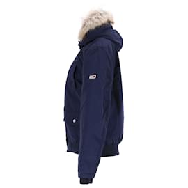 Tommy Hilfiger-Womens Hooded Down Bomber Jacket-Navy blue