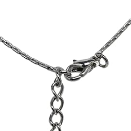 Dior-Rhinestone Pendant Necklace-Silvery