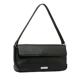 Burberry-Leather Shoulder Bag-Black