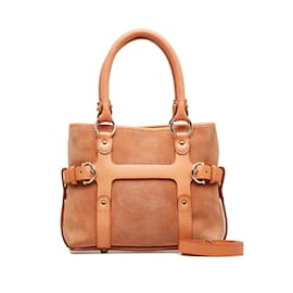 Salvatore Ferragamo-Salvatore Ferragamo Suede Handbag Suede Handbag AF-21 4875 in Good condition-Brown