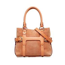 Salvatore Ferragamo-Salvatore Ferragamo Suede Handbag Suede Handbag AF-21 4875 in Good condition-Brown