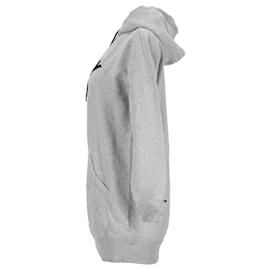 Tommy Hilfiger-Tommy Hilfiger Damen-Kapuzenkleid mit Logo-Detail aus grauer Baumwolle-Grau