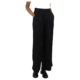 Anine Bing-Black wide-leg trousers - size UK 6-Black