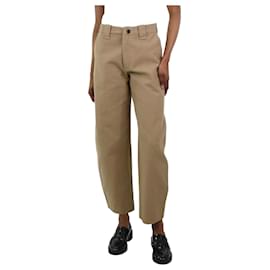 Ganni-Neutral wide-leg trousers - size EU 34-Beige