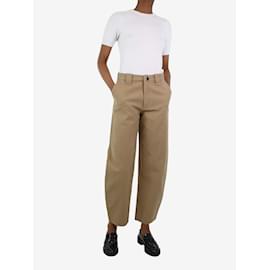 Ganni-Neutral wide-leg trousers - size EU 34-Beige