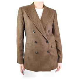 Etro-Brown double-breasted wool blazer - size UK 12-Brown