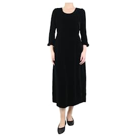 Autre Marque-Black velvet midi dress - size UK 12-Black