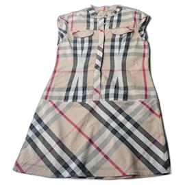 Burberry-BURBERRY Tartan cotton dress 10 ans-Multiple colors