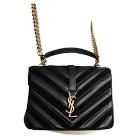 Yves Saint Laurent Sac Saint-Laurent College medium en cuir matelassé Noir