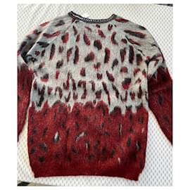 Maison Scotch-Maison Scotch leopard sweater size 38/40-Grey,Dark red