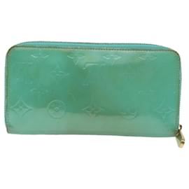 Louis Vuitton-LOUIS VUITTON Monogram Vernis Zippy Wallet Portefeuille Bleu Lagon M91734 auth 59939-Autre