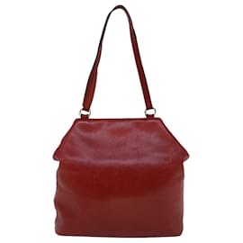 Salvatore Ferragamo-Salvatore Ferragamo Bolso Tote Gancini Cuero Rojo Auth 60279-Roja