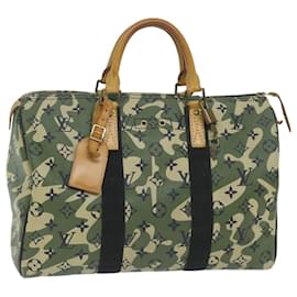 Louis Vuitton-LOUIS VUITTON Camouflage Takashi Murakami Speedy 35 Hand Bag M95773 auth 59356A-Green