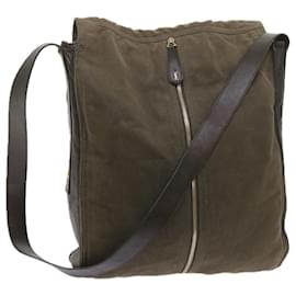 Saint Laurent-SAINT LAURENT Shoulder Bag Canvas Khaki Auth bs9927-Khaki