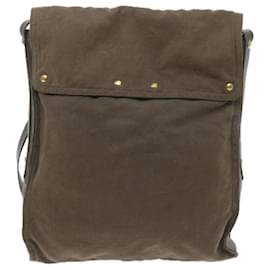 Saint Laurent-SAINT LAURENT Shoulder Bag Canvas Khaki Auth bs9927-Khaki