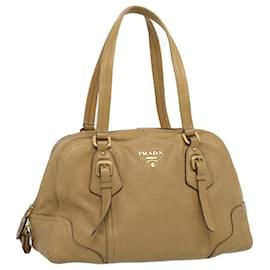 Prada-PRADA Shoulder Bag Leather Beige Auth ep2416-Beige