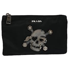 Prada-PRADA Estuche Nylon Negro Auth bs10184-Negro