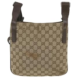 Gucci-Bolsa de ombro de lona GUCCI GG bege 122793 auth 59478-Bege