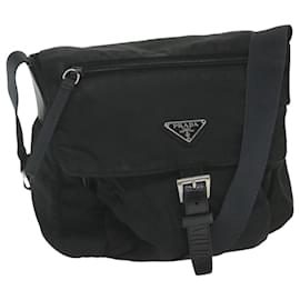Prada-PRADA Shoulder Bag Nylon Black Auth ar10863-Black