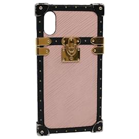 Louis Vuitton-LOUIS VUITTON Epi iPhone X/Xs Eye Trunk Pink Black M67894 LV Auth 59485-Black,Pink
