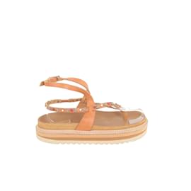 Isabel Marant-Sapatos de sandália de couro-Bege