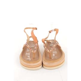 Isabel Marant-Sapatos de sandália de couro-Bege