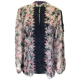 Giambattista Valli Rose / Green Silk Flower Top Multiple colors