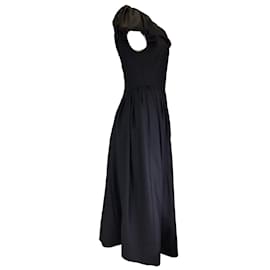 Autre Marque-Simone Rocha Black Short Sleeved Wool Midi Dress-Black