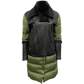 Autre Marque-Henry Beguelin Black / Green Pacaja Shearling Jacket-Green