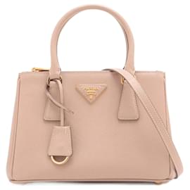 Prada-Galleria Small Saffiano Leather 2-Way Handbag Sand Beige-Beige