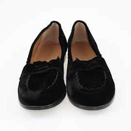 Emporio Armani-Chaussures plates noires à bordure forme-Noir