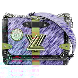 Louis Vuitton-Louis Vuitton Twist Handbag Limited Edition Trunk MM Blue / Tan / black epi leather-Black