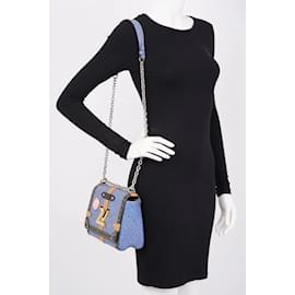 Louis Vuitton-Louis Vuitton Twist Handbag Limited Edition Trunk MM Blue / Tan / black epi leather-Black