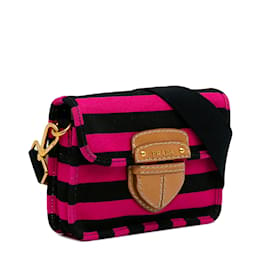 Prada-Pink Prada Canapa Righe Crossbody Bag-Pink