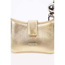 Jacquemus-Jacquemus Le Porte Bisou Card Holder Metallic Gold Lambskin Leather-Golden