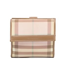 Burberry-Petit portefeuille rose Burberry Candy Check-Rose