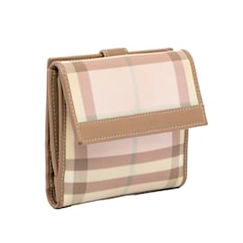 Burberry-Petit portefeuille rose Burberry Candy Check-Rose