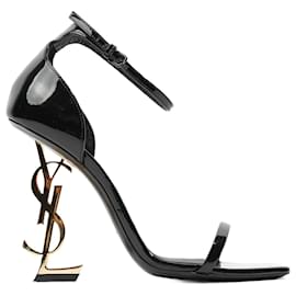 Saint Laurent-Saint Laurent Opyum Sandal 110 Black Patent Leather EU 38 Uk 5-Black