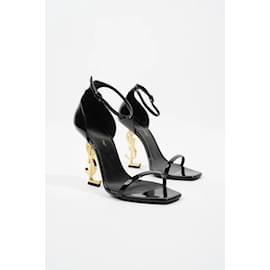Saint Laurent-Saint Laurent Opyum Sandal 110 Black Patent Leather EU 38 Uk 5-Black