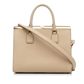 Dolce & Gabbana-Cartable en cuir beige Dolce&Gabbana Miss Sofia-Beige