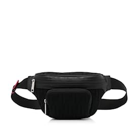 Fendi-Sac ceinture à poche perforée Fendi FF en néoprène Vitello Grace noir-Noir