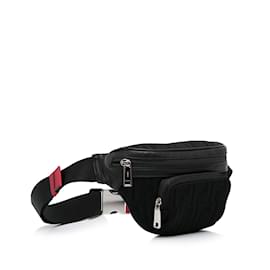 Fendi-Black Fendi FF Neoprene Vitello Grace Perforated Pocket Belt Bag-Black