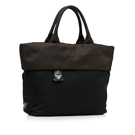 Prada-Black Prada Tessuto Reversible Tote-Black